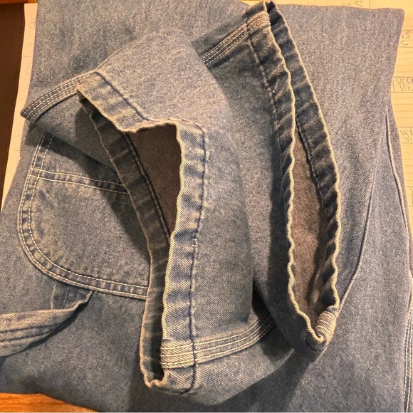 LIBERTY JEANS Sz 44 x 32 Overalls Carpenter Style Pockets Adjustable Straps - Picture 9 of 14